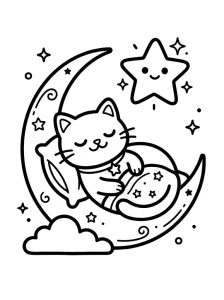 Simple Catnap Coloring Page - Free Printable