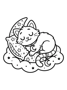 Classic Catnap Coloring Page - Free Printable