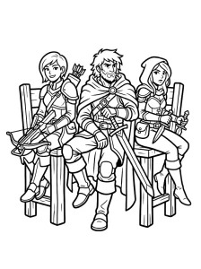 Basic Demon Hunters Coloring Page - Free Printable