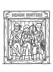 Detailed Demon Hunters Coloring Page - Free Printable