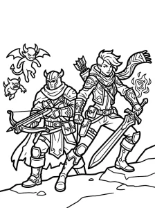 Easy Demon Hunters Coloring Page - Free Printable