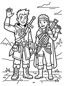 Cute Demon Hunters Coloring Page - Free Printable