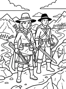 Easy Demon Hunters Coloring Page - Free Printable