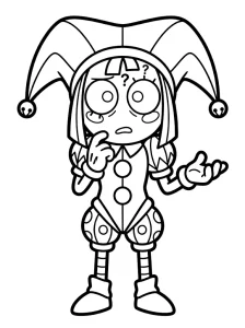 Funny Digital Circus Pomni Coloring Page - Free Printable