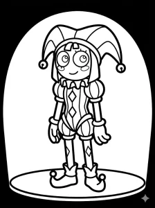 Digital Circus Pomni Coloring Page - Free Printable