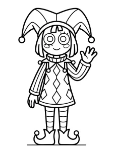 Funny Digital Circus Pomni Coloring Page - Free Printable - Free Printable Coloring Page