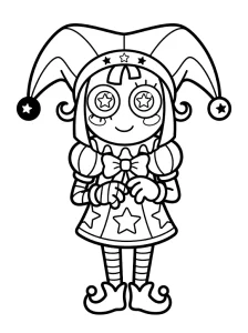 Bold Digital Circus Pomni Coloring Page - Free Printable - Free Printable Coloring Page