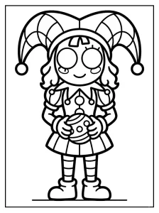 Classic Digital Circus Pomni Coloring Page - Free Printable - Free Printable Coloring Page