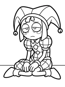 Fun Digital Circus Pomni Coloring Page - Free Printable - Free Printable Coloring Page