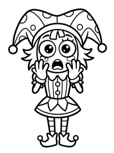 Cute Digital Circus Pomni Coloring Page - Free Printable - Free Printable Coloring Page