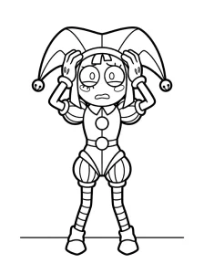 Bold Digital Circus Pomni Coloring Page - Free Printable