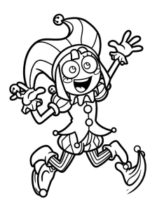 Digital Circus Pomni Coloring Pages - Free Printable - Free Printable Coloring Page
