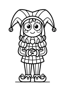 Classic Digital Circus Pomni Coloring Page - Free Printable