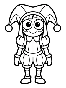 Basic Digital Circus Pomni Coloring Page - Free Printable