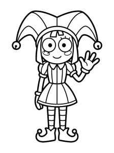 Fun Digital Circus Pomni Coloring Page - Free Printable