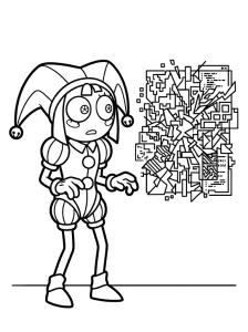Simple Digital Circus Pomni Coloring Page - Free Printable