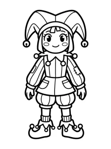 Easy Digital Circus Pomni Coloring Page - Free Printable
