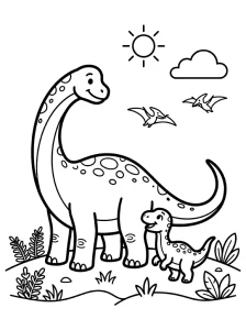 Simple Dinosaur Coloring Pages - Free Printable