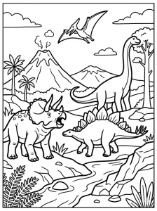 Easy Dinosaur Coloring Pages - Free Printable
