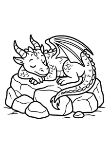 Outlined Dragon Coloring Pages - Free Printable