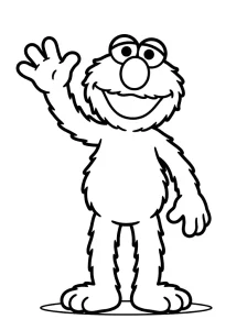Cute Elmo Coloring Page - Free Printable