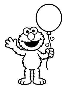 Classic Elmo Coloring Page - Free Printable