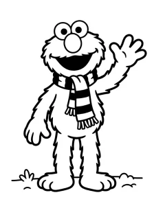 Easy Elmo Coloring Page - Free Printable