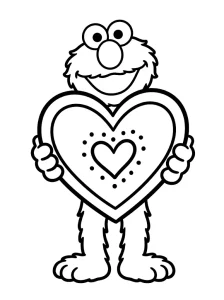 Simple Elmo Coloring Page - Free Printable