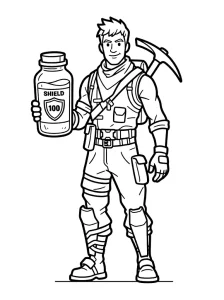 Cartoon Fortnite Coloring Page - Free Printable - Free Printable Coloring Page