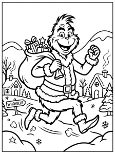 Easy Grinch Coloring Page - Free Printable