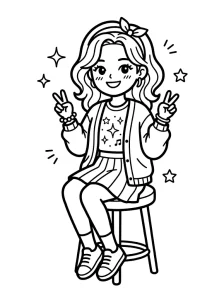 Fun K Pop Coloring Page - Free Printable