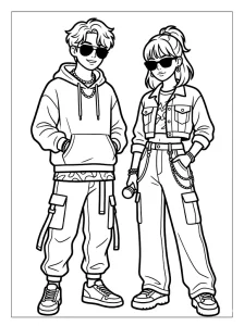 Creative K Pop Coloring Page - Free Printable
