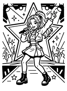 Funny K Pop Coloring Page - Free Printable