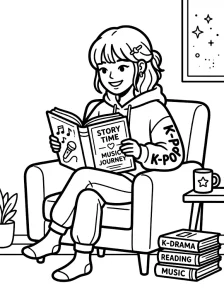 Bold K Pop Coloring Page - Free Printable
