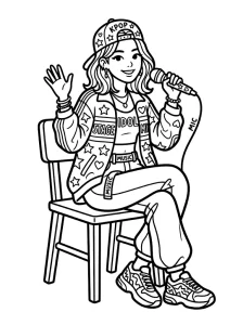 Basic K Pop Coloring Page - Free Printable