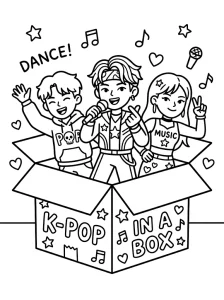Detailed K Pop Coloring Page - Free Printable