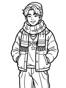Easy K Pop Coloring Page - Free Printable
