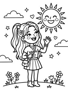 K Pop Coloring Page - Free Printable