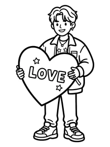 Simple K Pop Coloring Page - Free Printable
