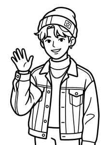 Easy K Pop Coloring Page - Free Printable
