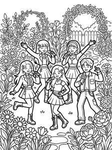 Outlined K Pop Coloring Page - Free Printable