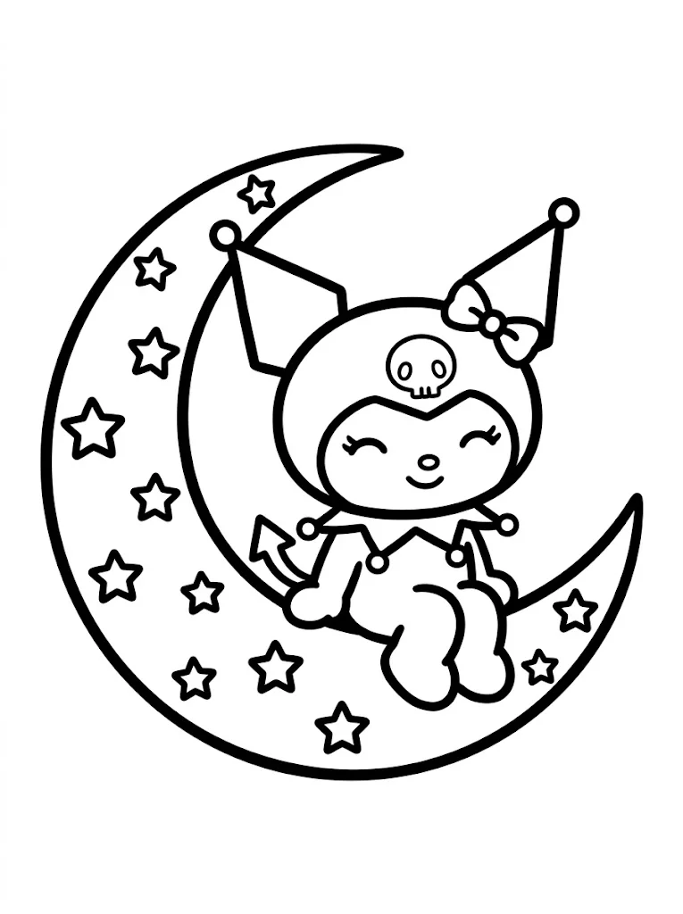 Bold Kuromi Coloring Page - Free Printable