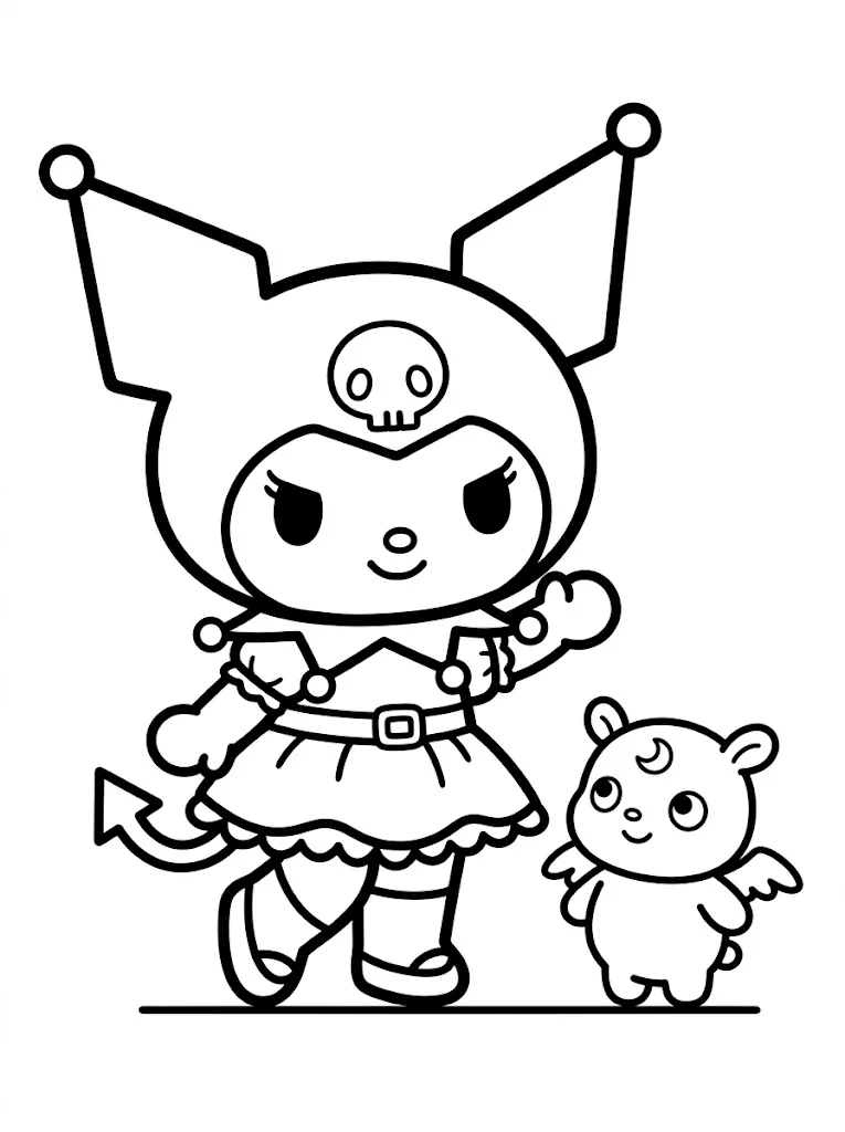 Classic Kuromi Coloring Page - Free Printable