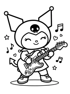 Basic Kuromi Coloring Page - Free Printable