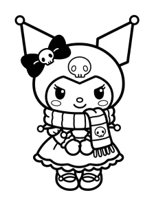 Detailed Kuromi Coloring Page - Free Printable
