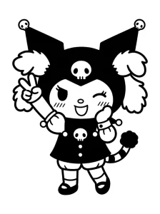 Easy Kuromi Coloring Page - Free Printable