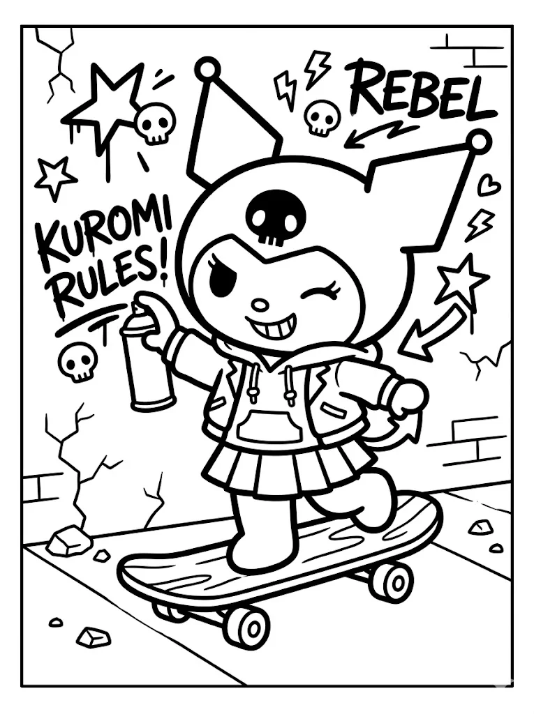 Kuromi Coloring Page - Free Printable