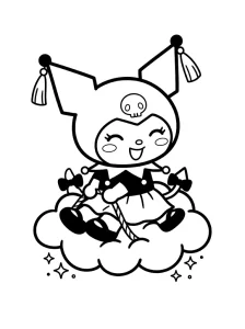 Easy Kuromi Coloring Page - Free Printable