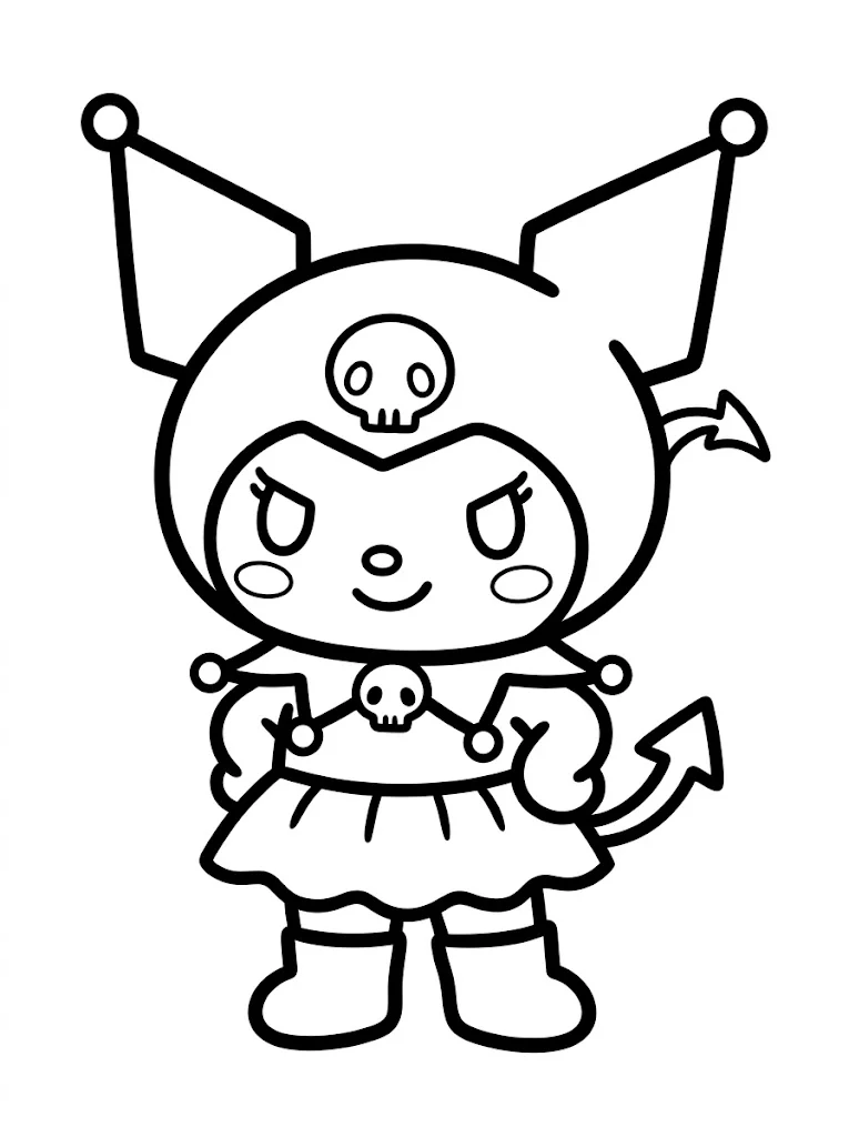 Cartoon Kuromi Coloring Page - Free Printable
