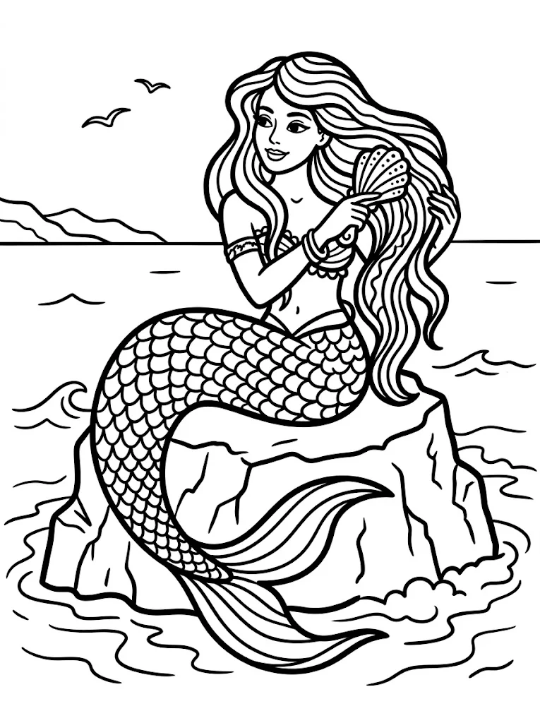Mermaid Coloring Pages - Free Printable